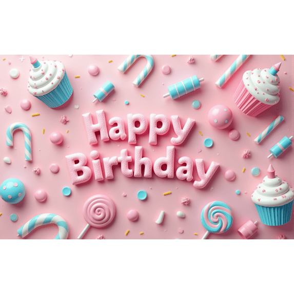 LUUFILx 3D Happy Birthday Background Rainbow Clouds Decoration Banner Colorful Balloons Candles Theme Photo Booth Photography