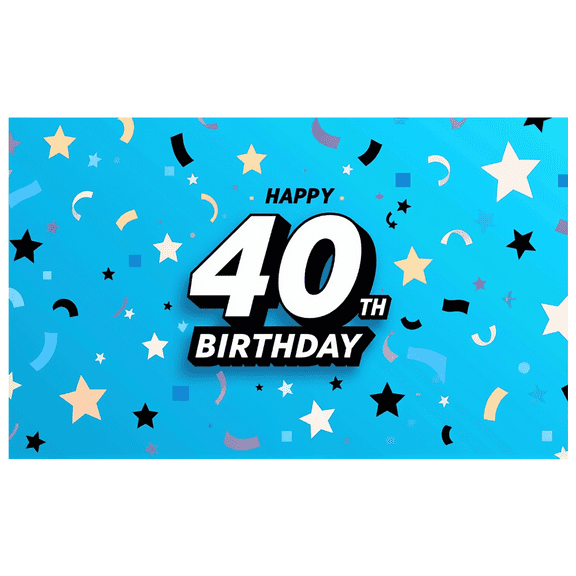 LUUFILx 40th Birthday Celebration Backdrop Party Supplies Festive Starry Background for Milestone Event Decorative Banner Personalized Customizable Age Party Decor