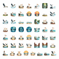 thumbnail image 1 of LUUFILx 50pcs Adorable Pelican Stickers Cartoon Animal Kids Stationery Water Bottle Laptop Phone Bicycle Notebook Decal Stickers Set, 1 of 1