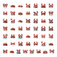 thumbnail image 1 of LUUFILx 50pcs Adorable Winter Crab Stickers Cartoon Stationery Kids Decals Water Bottle Laptop Phone Bicycle Notebook Stickers, 1 of 1