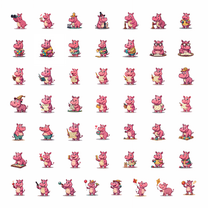LUUFILx 50pcs Cartoon Hippo Stickers Animal Kids Stationery Decals Cute Colorful Playful Stickers Water Bottle Laptop Phone Bicycle Toy Sticker Set