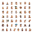 thumbnail image 1 of LUUFILx 50pcs Cartoon Tiger Stickers Cute Animal Festive Illustration Stickers Water Bottle Laptop Skateboard Luggage Notebook Holiday, 1 of 5