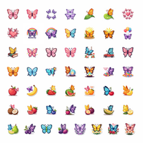 LUUFILx 50pcs Colorful Butterfly and Lily Flower Stationery Stickers Kids Decorative Decals Water Bottle Laptop Phone Notebook Guitar Bag Sticker Set
