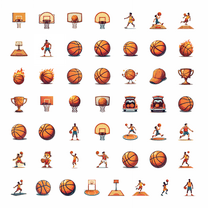 LUUFILx 50pcs Cool Basketball with Flame Stickers Sports Theme Kids Stationery Stickers Water Bottle Laptop Phone Bicycle Notebook Decal Stickers