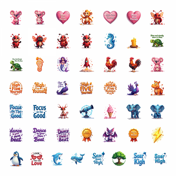 LUUFILx 50pcs Cute Ladybug and Fantasy Wing Insect Stationery Sticker for Laptop Water Bottle Holiday Decor Kids Crafting