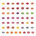 thumbnail image 1 of LUUFILx 50pcs Dripping Chocolate Cartoon Lips Stickers Holiday Emoji Decals Scrapbook Phone Guitar Water Bottle Laptop Artistic Decor, 1 of 8