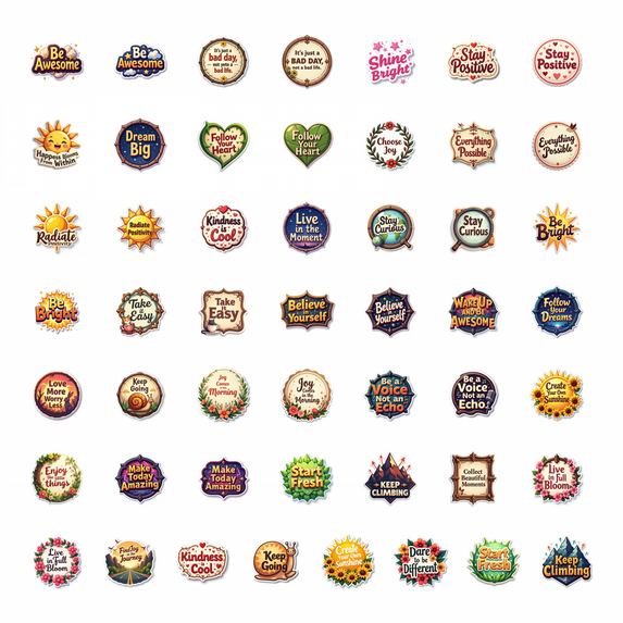 LUUFILx 50pcs Inspirational Quote Stickers Motivational Saying Stationery Stickers Positive Message Decals Laptop Water Bottle Phone Notebook Skateboard Bicycle