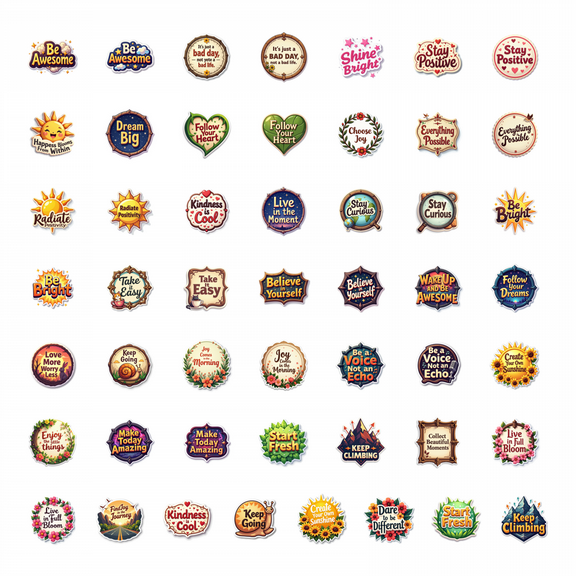 LUUFILx 50pcs Inspirational Quote Stickers Motivational Saying Stationery Stickers Positive Message Decals Laptop Water Bottle Phone Notebook Skateboard Bicycle