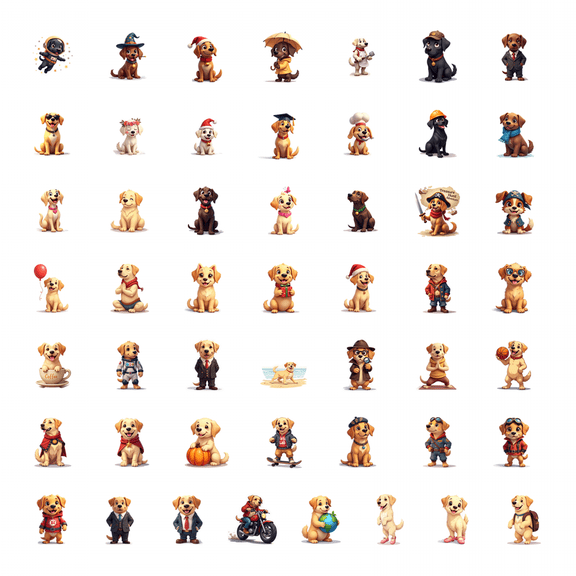 LUUFILx 50pcs Superhero Dog Animal Cartoon Stationery Sticker Set for Laptop Scrapbooking Water Bottle Phone