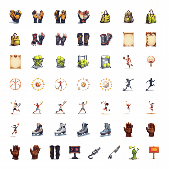 LUUFILx 50pcs Tennis Ball Stickers Sports Equipment Retro Decorations Stickers Cartoon Stickers Guitar Stickers Phone Water Bottle Bicycle Laptop