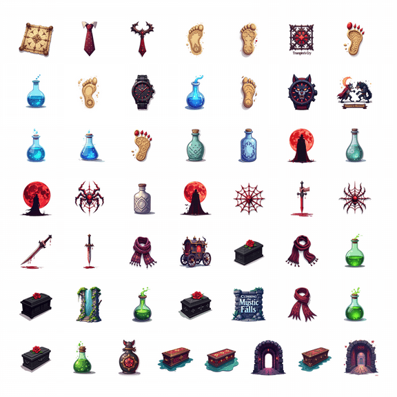 LUUFILx 50pcs Unique Vampire Werewolf Stickers Gothic Monster Halloween Stickers Horror Fantasy Stickers Skateboard Notebook Laptop Water Bottle