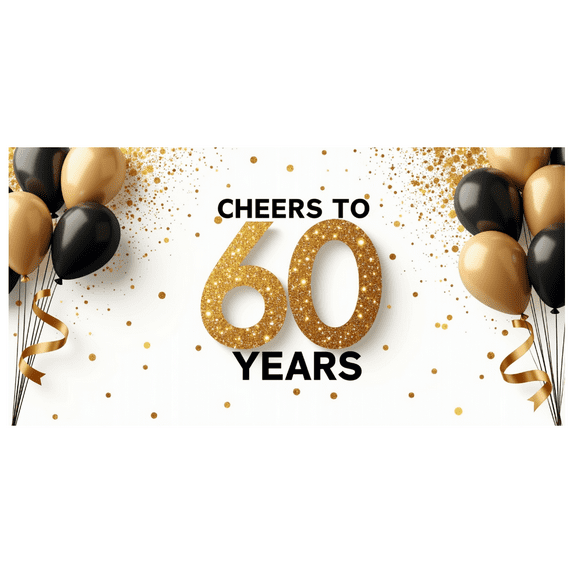 LUUFILx 60th Birthday Backdrop Banner Party Decoration Cheers to 60 Years Background Decorations Celebration Event Supplies Photography Props