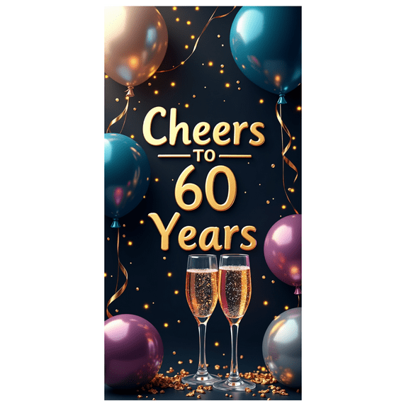 LUUFILx 60th Birthday Photo Backdrop Cheers to 60 Years Party Supplies Banner Decorations Milestone Celebration Anniversary Background Photography Props