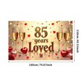 thumbnail image 1 of LUUFILx 85 Years Loved Banner Celebration Backdrop Golden Anniversary Party Supplies Background Decorations Milestone Birthday Event Champagne Theme, 1 of 7