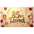 thumbnail image 1 of LUUFILx 85th Birthday Celebration Backdrop Banner for Party Decorations Anniversary Photo Booth Props Heart Confetti Background Milestone Event Supplies Decor, 1 of 1