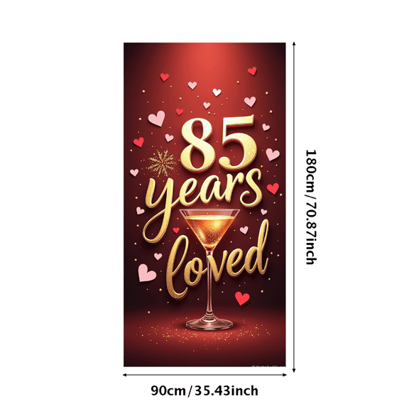 LUUFILx 85th Birthday Party Backdrop Banner Decorations 85 Years Loved Celebration Anniversary Background Wall Hanging Decor Photography Props Supplies