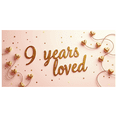thumbnail image 1 of LUUFILx 9 Years Loved Anniversary Banner Heart Decor Backdrop Party Supplies Event Decoration Celebration Photo Props Background, 1 of 8
