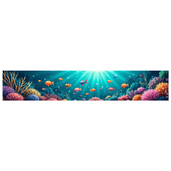 LUUFILx Aquarium Ocean Backdrop Banner Coral Reef Background Underwater Party Decoration Colorful Fish Scene Photography Props Home Office Wall Decor