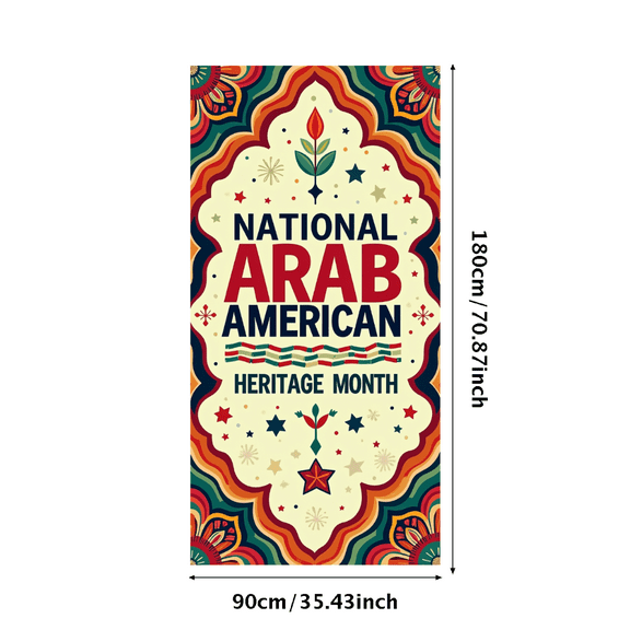 LUUFILx Arab American Heritage Month Banner Colorful Backdrop Decoration Diverse Cultural Celebration Display Event Party Supplies Décor Background