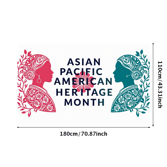 LUUFILx Asian Pacific American Heritage Month Celebration Banner Backdrop Decorations Event Signage Cultural Festival Photography Props Party Supplies