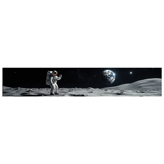 LUUFILx Astronaut Moon Scene Horizontal Backdrop Banner for Space Party Decor Background Photography Props Galaxy Theme Bedroom Decoration Party Supplies