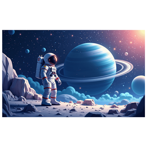 LUUFILx Astronaut Outer Space Planet Backdrop Photography Banner Background for Party Event Decoration Photo Studio Wall Decor Cosmic Scene Astronomical Display