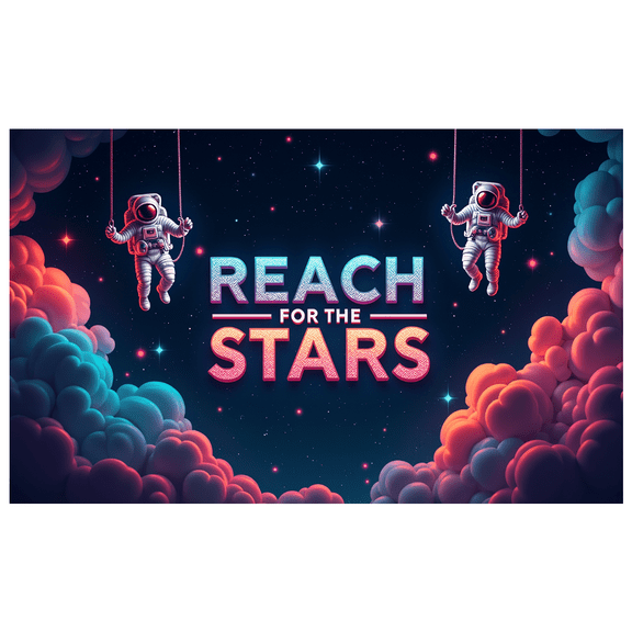 LUUFILx Astronaut Space Theme Inspirational Backdrop Party Decoration Photography Props Classroom Motivational Banner Outer Space Classroom Decor Background