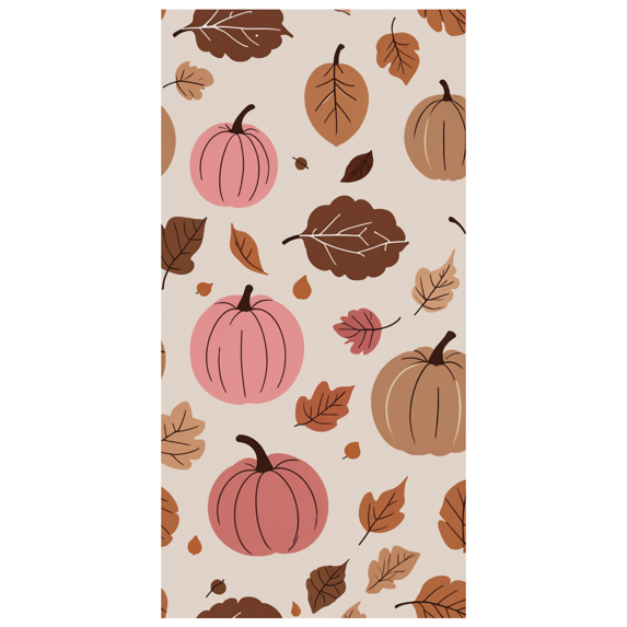 LUUFILx Autumn Themed Pumpkin and Leaf Patterned Banner Backdrop Background