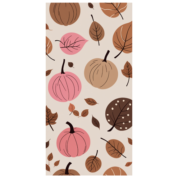 LUUFILx Autumn Themed Pumpkin and Leaf Patterned Banner Backdrop Background
