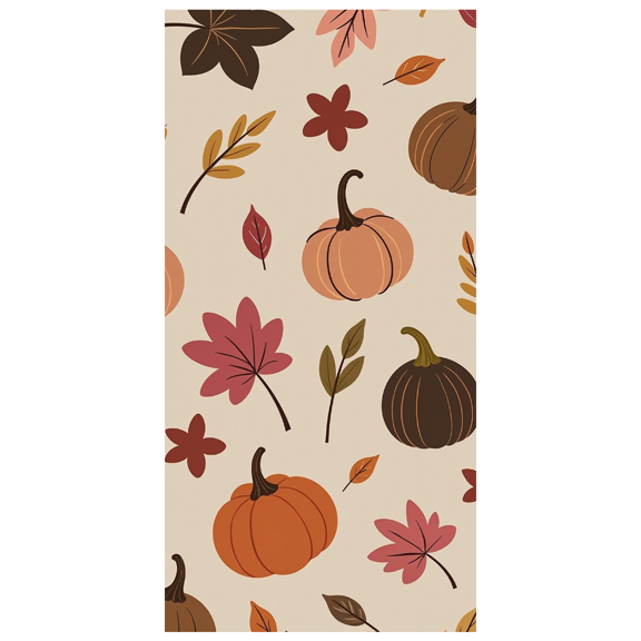LUUFILx Autumn Themed Pumpkin and Leaf Patterned Banner Backdrop Background