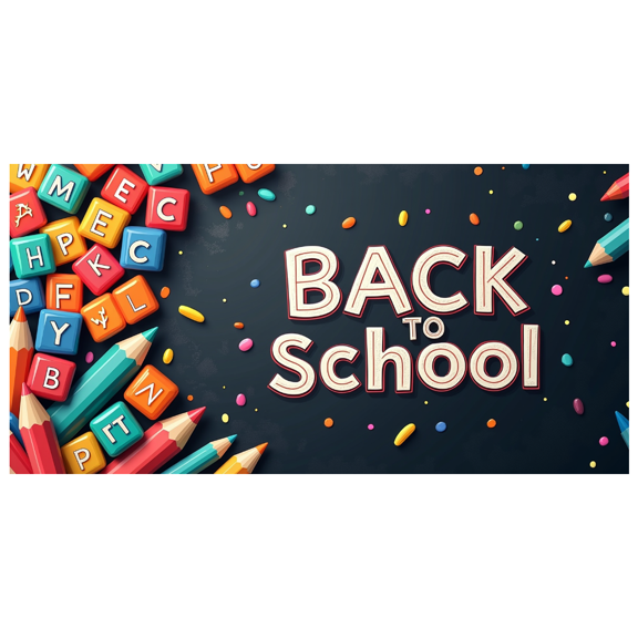 LUUFILx Back to School Banner Colorful Blackboard Classroom Decorations Alphabet Party Supplies Photography Props DIY Backdrop Educational Event Background