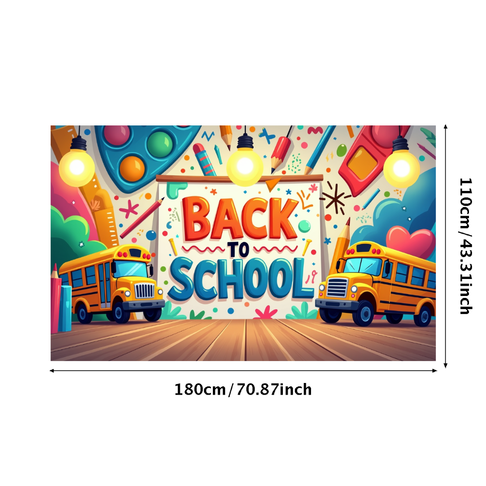 LUUFILx Back to School Banner with Colorful School Supplies Decoration ...