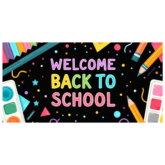 LUUFILx Back to School Backdrop Banner Classroom Art Supplies School Event Decor Photography Party Decorations Background Colorful Fun Learning