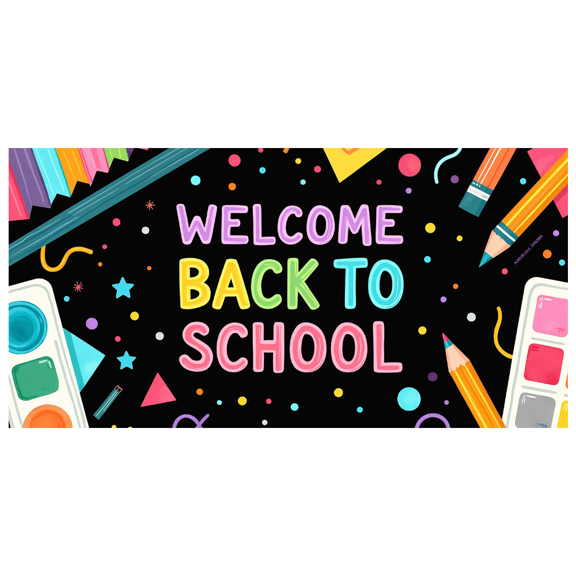 LUUFILx Back to School Backdrop Banner Classroom Art Supplies School Event Decor Photography Party Decorations Background Colorful Fun Learning