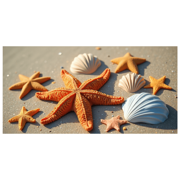 LUUFILx Beach Themed Starfish Shells Banner Background Party Decorations