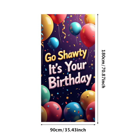 LUUFILx Birthday Backdrop Colorful Balloons Background Go Shawty Its Your Birthday Party Decorations Celebration Banner Photography Props Supplies