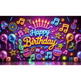 thumbnail image 1 of LUUFILx Birthday Banner Colorful Balloon Light Music Theme Birthday Party Background Anniversary Hanging Cloth Party Decoration Supplies, 1 of 1