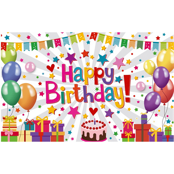 LUUFILx Birthday Party Backdrop Cloth Children's Birthday Background Booth Banner Poster Photography Backdrop Baby Shower Party Decoration Supplies