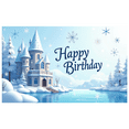 thumbnail image 1 of LUUFILx Birthday Winter Wonderland Backdrop Decoration Background for Happy Celebration Party Supplies Castle Snowflakes Festive Event Decors Photography Props, 1 of 7