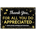 thumbnail image 1 of LUUFILx Black Background Banner with Gold Glitter Elements Thank You Message Employee Appreciation Day, 1 of 8