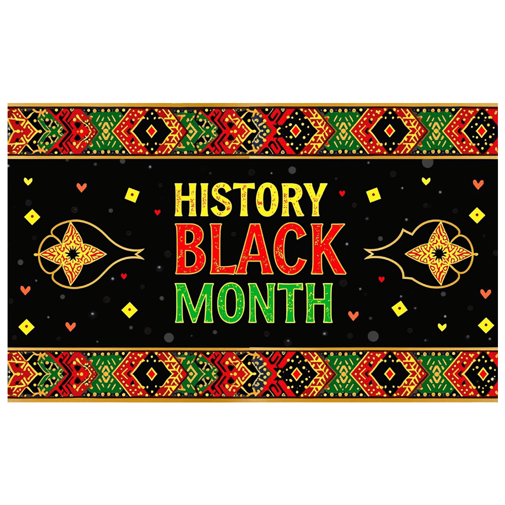 LUUFILx Black History Month Celebration Banner Vibrant Colors Backdrop ...