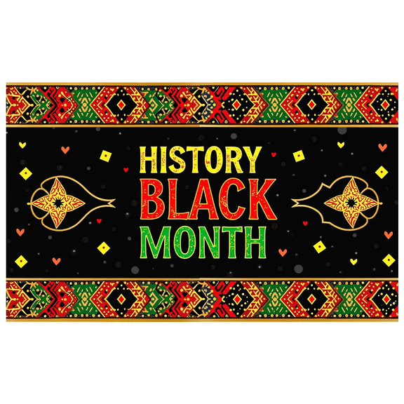 LUUFILx Black History Month Celebration Banner Vibrant Colors Backdrop African Patterns Cultural Event Background Educational Gathering Banners Decor