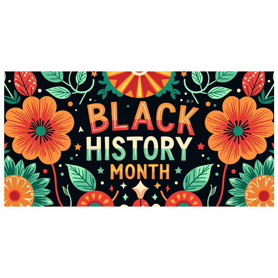 LUUFILx Black History Month Floral Celebration Banner Backdrop Colorful Decorations Background Party Supplies Photography Props Event Display