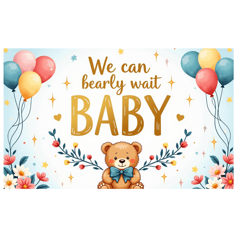 LUUFILx We Can Bearly Wait Baby Shower Backdrop Banner Baby Shower ...