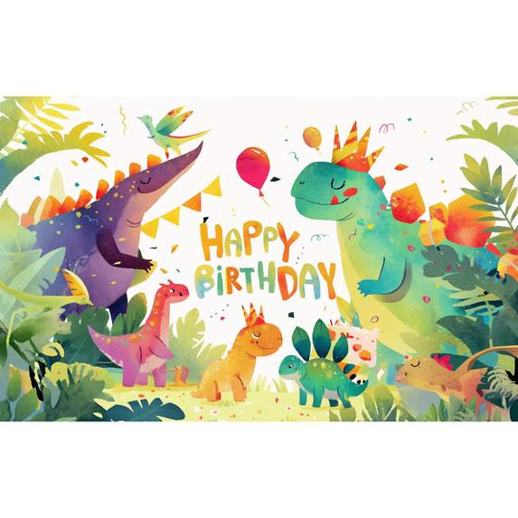 LUUFILx Cartoon Dinosaur Theme Birthday Party Backdrop Polyester Photo Booth Background Kids Birthday Party Banner Backdrop Kid Room Photo Prop