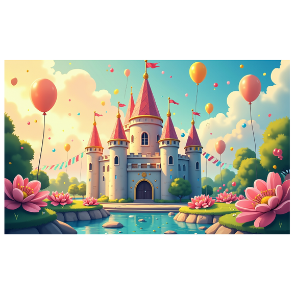 LUUFILx Castle Fantasy Backdrop Kids Birthday Party Decorations Fairy Tale Princess Photography Background Magical Enchanted Scene Banner Event Supplies