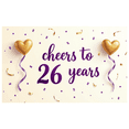 thumbnail image 1 of LUUFILx Celebration Banner Cheers to 26 Years Anniversary Party Supplies Background Decorations Backdrop for Event Photography Props Milestone Celebration, 1 of 8