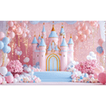 thumbnail image 1 of LUUFILx Charming Castle and Flower Balloon Background Versatile Polyester Photographic Background for Birthdays for Weddings Celebrators, 1 of 1
