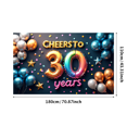 thumbnail image 1 of LUUFILx Cheer's 30 Years Anniversary Backdrop Celebration Banner Gold Decoration Background Party Supplies Photography Props Event Decor, 1 of 8