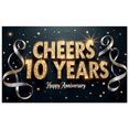 thumbnail image 1 of LUUFILx Cheers 10 Years Anniversary Glitter Banner Background Party Decorations Backdrop Photography Props Celebration Event Sign Festive Decor, 1 of 8